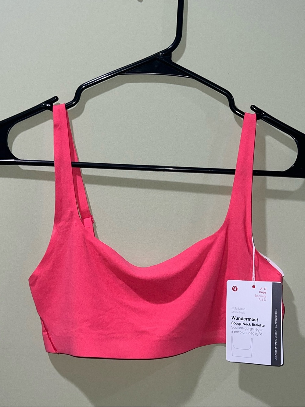 lululemon athletica Wundermost Scoop-Neck Bralette in Hot Pink